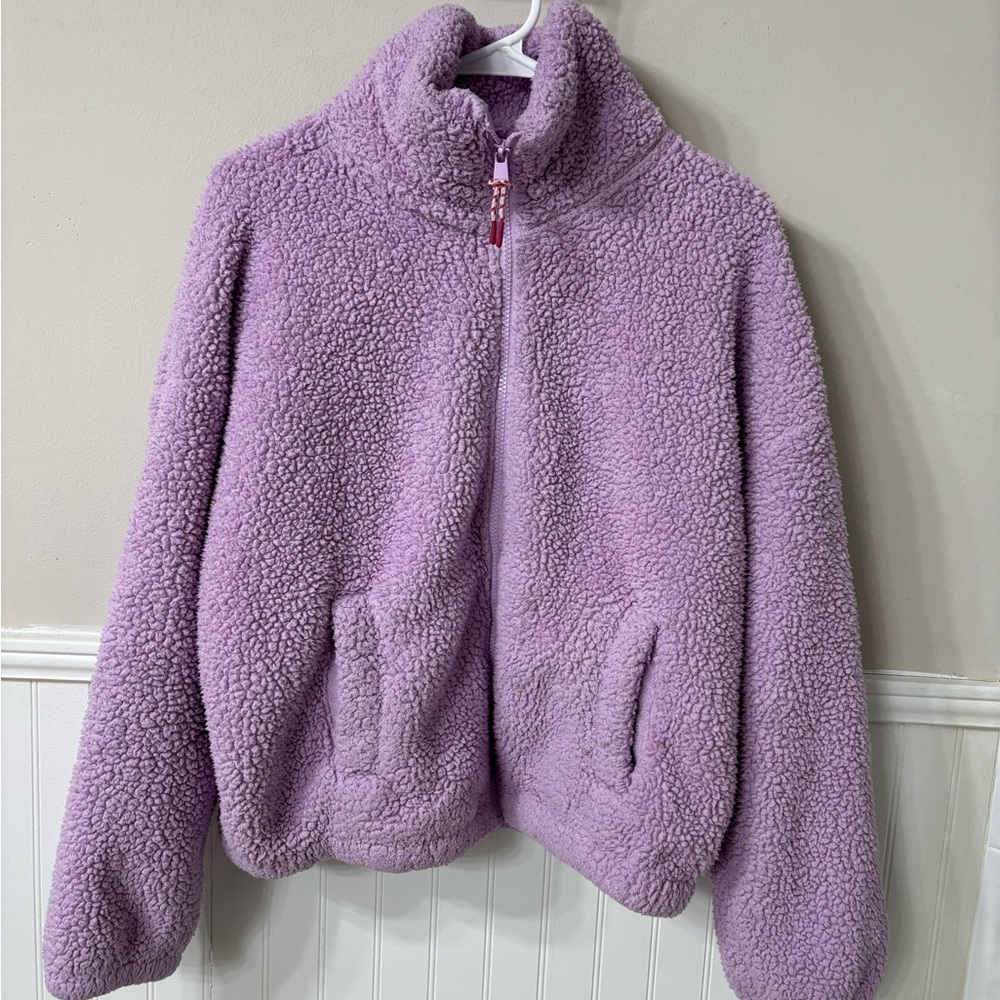 American Eagle Lavender Sherpa Full Zip Jacket